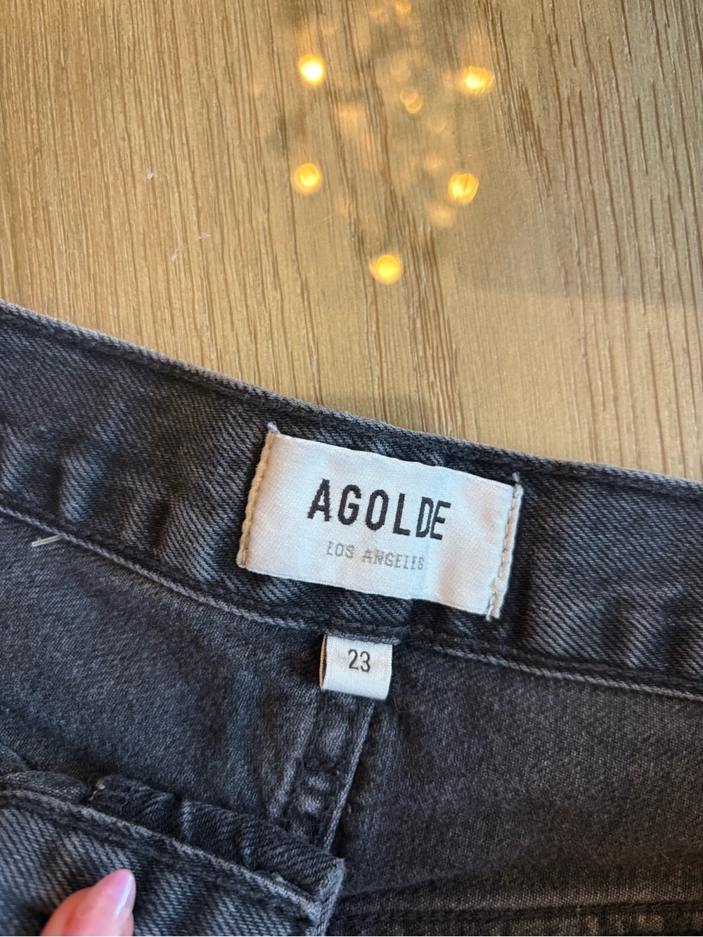 Agolde Black Washed High-Rise Button-Front Jean Shorts - Picture 3 of 3